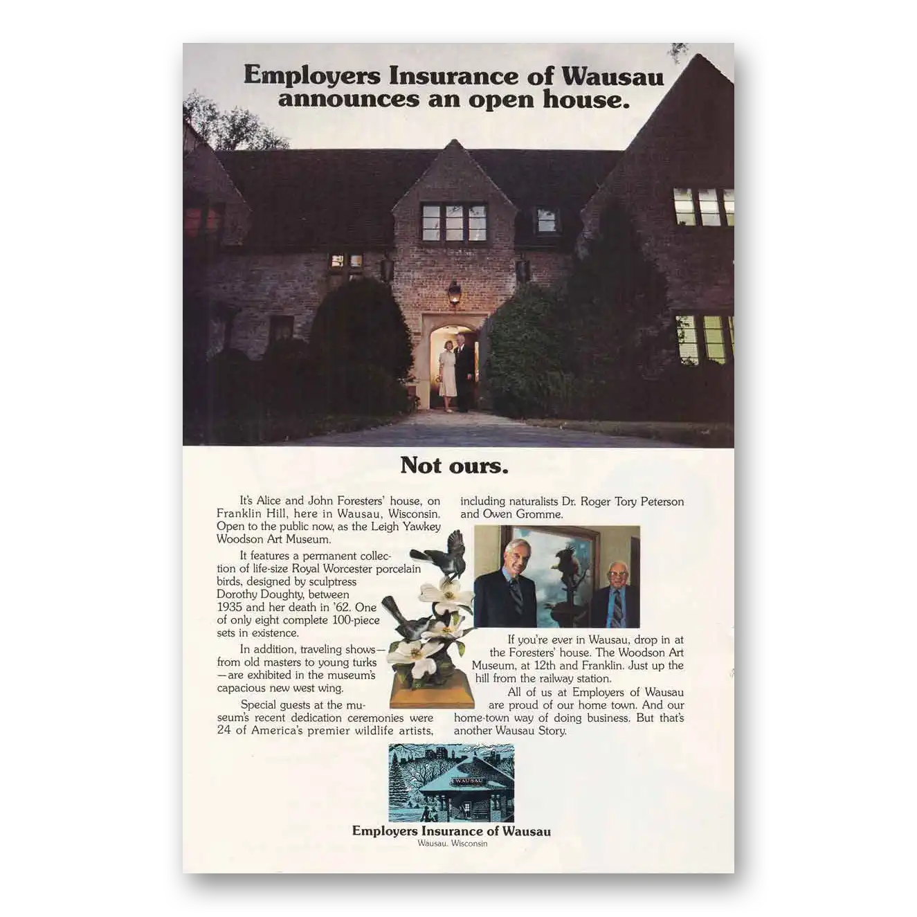 1976 Employers Insurance of Wausau Open House Vintage Magazine Print Ad