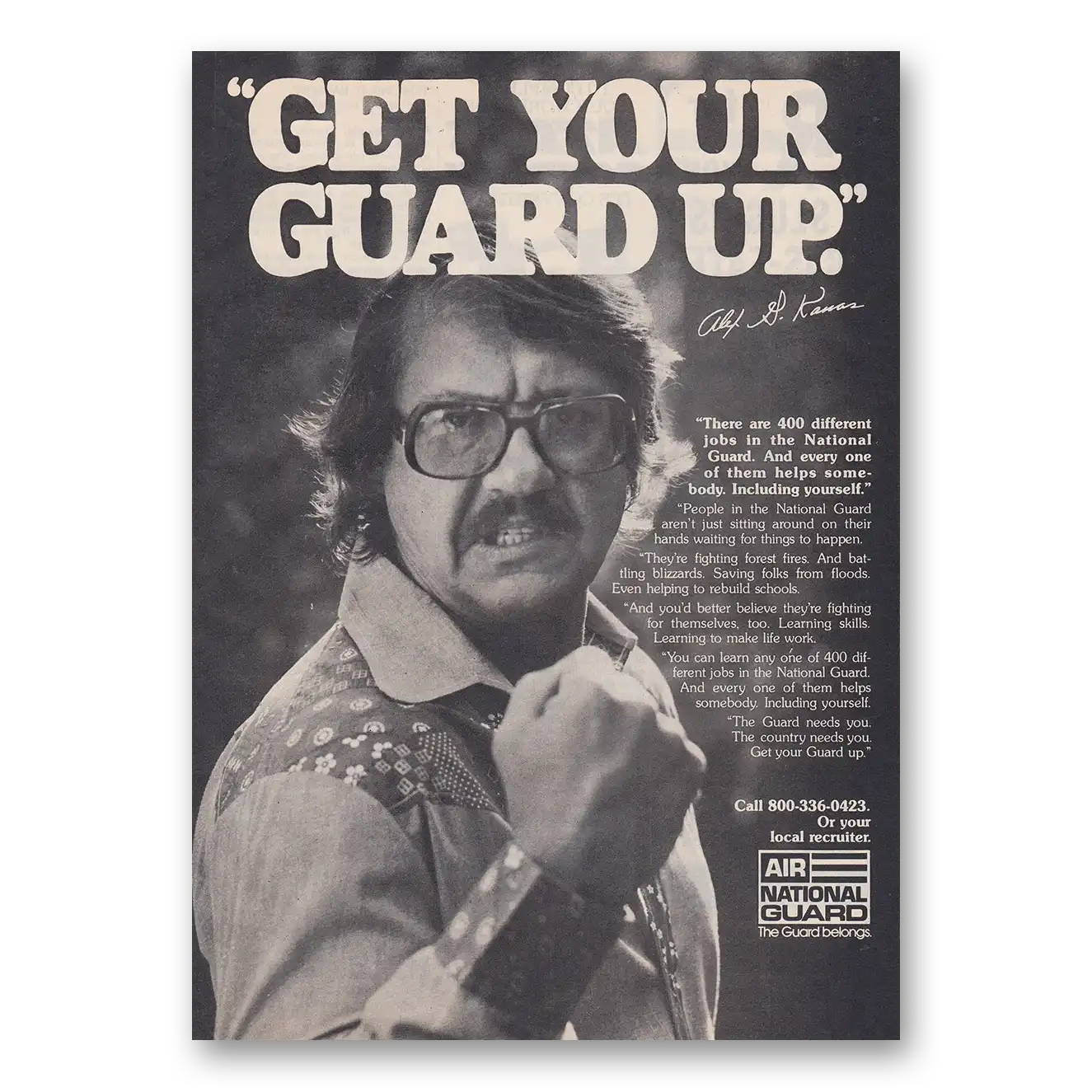 1977 Air National Guard Alex Karas Vintage Magazine Print Ad