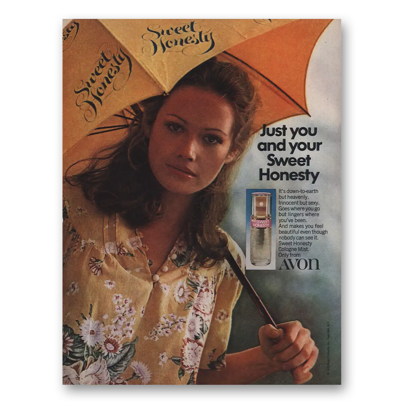 1977 Avon Sweet Honesty Just You and Your Sweet Honesty Vintage Magazine Print Ad