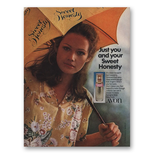 1977 Avon Sweet Honesty Just You and Your Sweet Honesty Vintage Magazine Print Ad