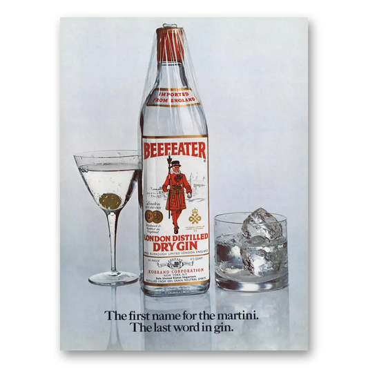 1977 Beefeater First Name for Martini Last Word Gin Vintage Magazine Print Ad