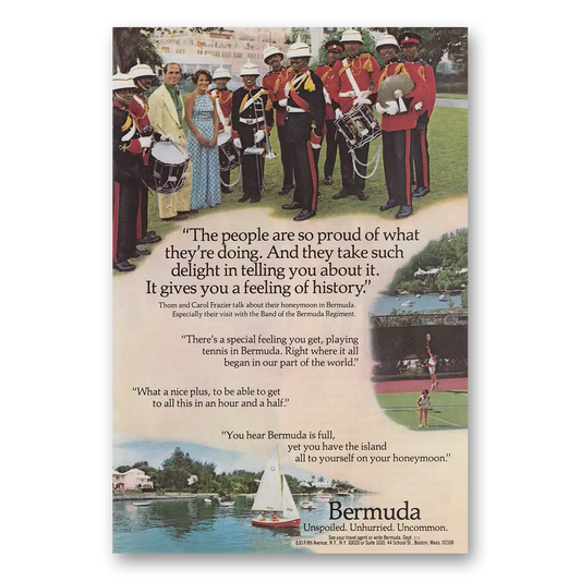 1977 Bermuda People Are So Proud of What They're Doing Vintage Magazine Print Ad