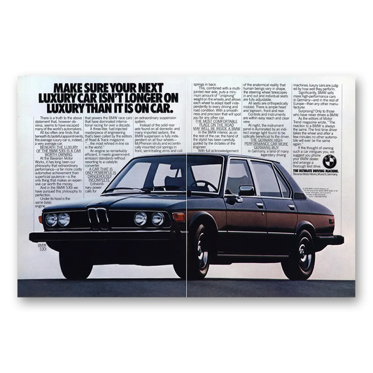 1977 BMW 5 Series Make Sure Your Next Luxury Car Vintage Magazine Print Ad