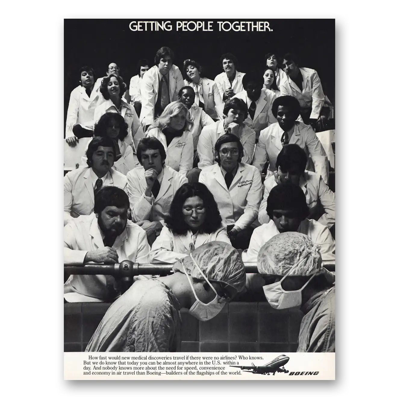 1977 Boeing Getting People Together Vintage Magazine Print Ad