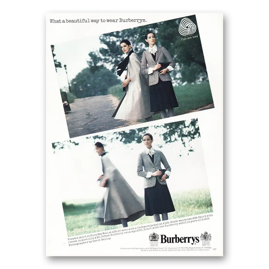 1977 Burberry What a Beautiful Way to Wear Vintage Magazine Print Ad