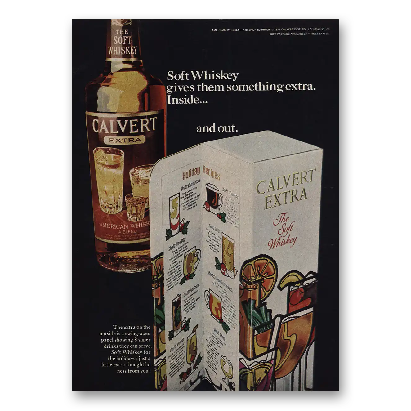 1977 Calvert Whiskey Gives Them Something Extra Vintage Magazine Print Ad