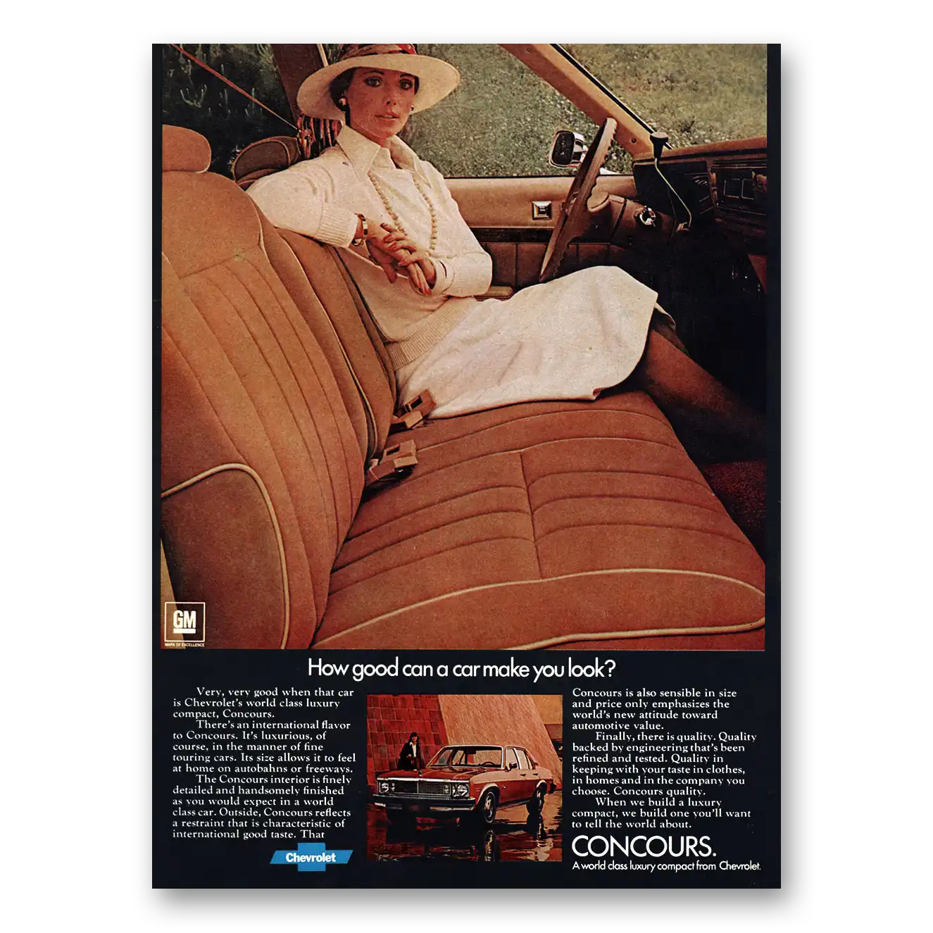 1976 Chevrolet Concours How Good Can a Car Make You Look Vintage Magazine Print Ad