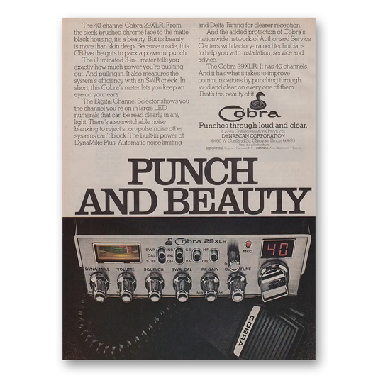 1977 Cobra CB Radio Punch and Beauty Vintage Magazine Print Ad