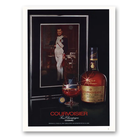 1977 Courvoisier Fine Champagne Cognac Napoleon Vintage Magazine Print Ad