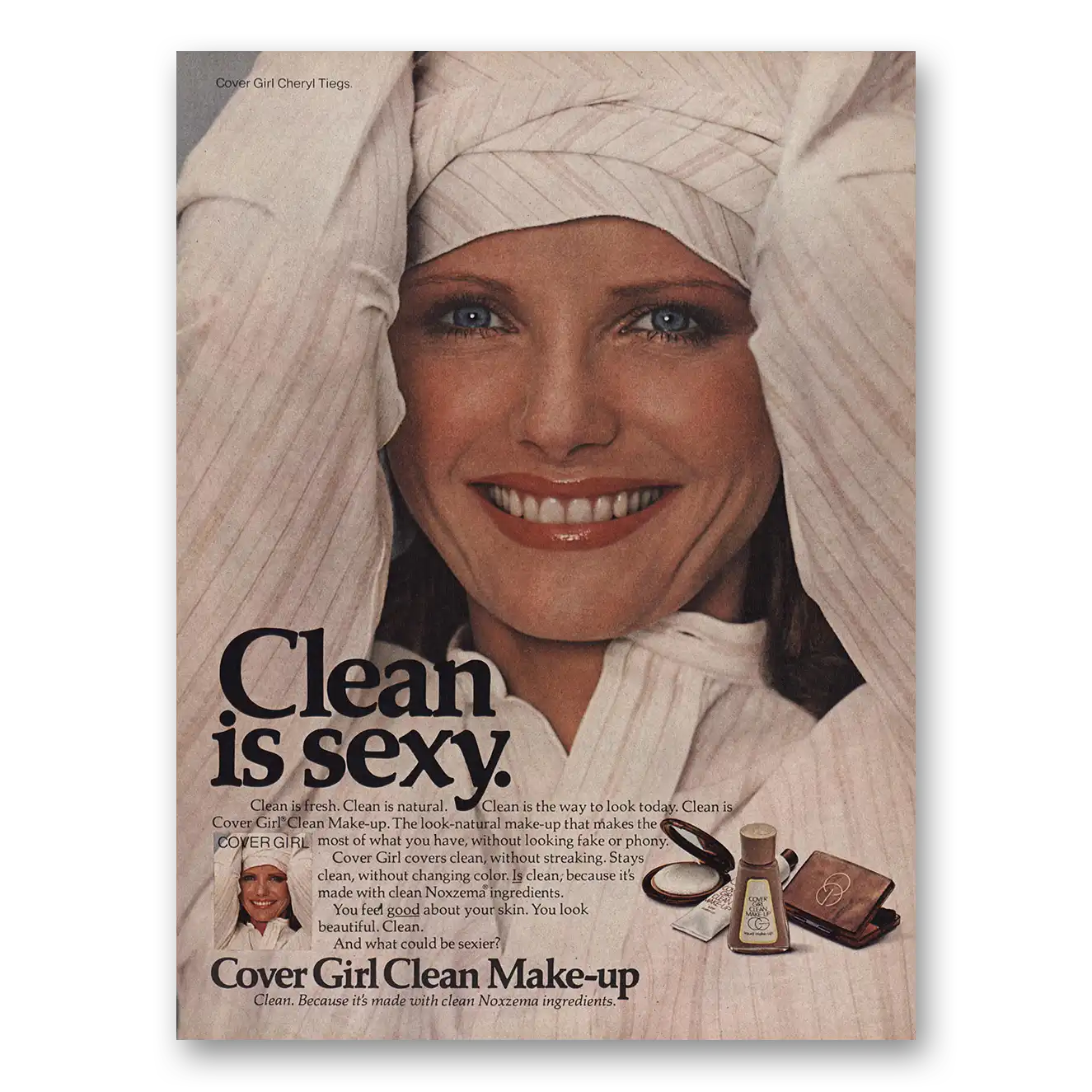 1977 Cover Girl Clean Is Sexy Vintage Magazine Print Ad