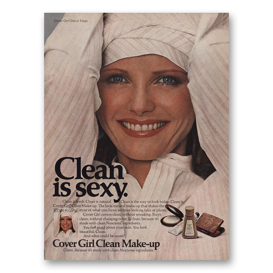 1977 Cover Girl Clean Is Sexy Vintage Magazine Print Ad