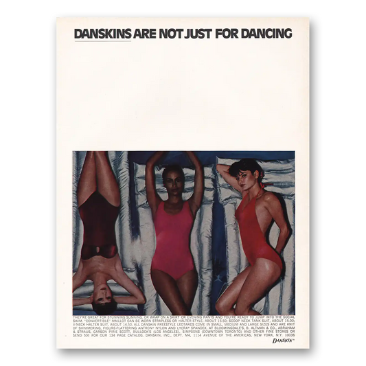 1977 Danskins Great for Stunning Sunning Vintage Magazine Print Ad