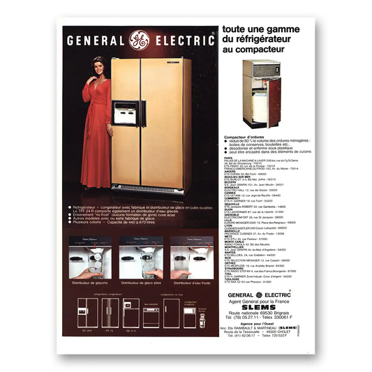 1977 General Electric Refrigerator Toute Une Gamme Vintage Magazine Print Ad