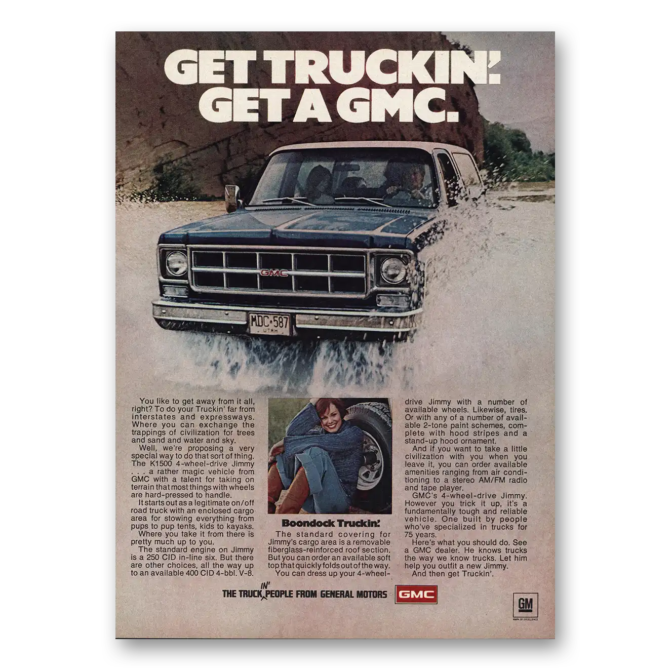 1977 GMC Trucks Get Truckin Get a GMC Vintage Magazine Print Ad