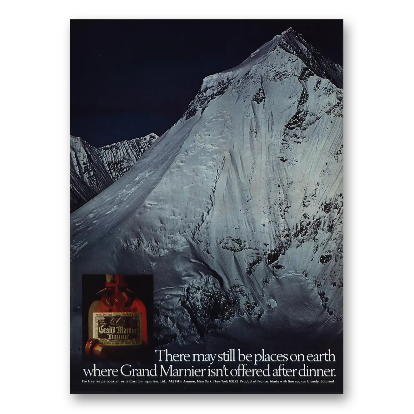 1977 Grand Marnier May Still Be Places On Earth Mountains Vintage Magazine Print Ad