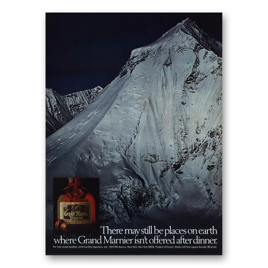 1977 Grand Marnier May Still Be Places On Earth Mountains Vintage Magazine Print Ad