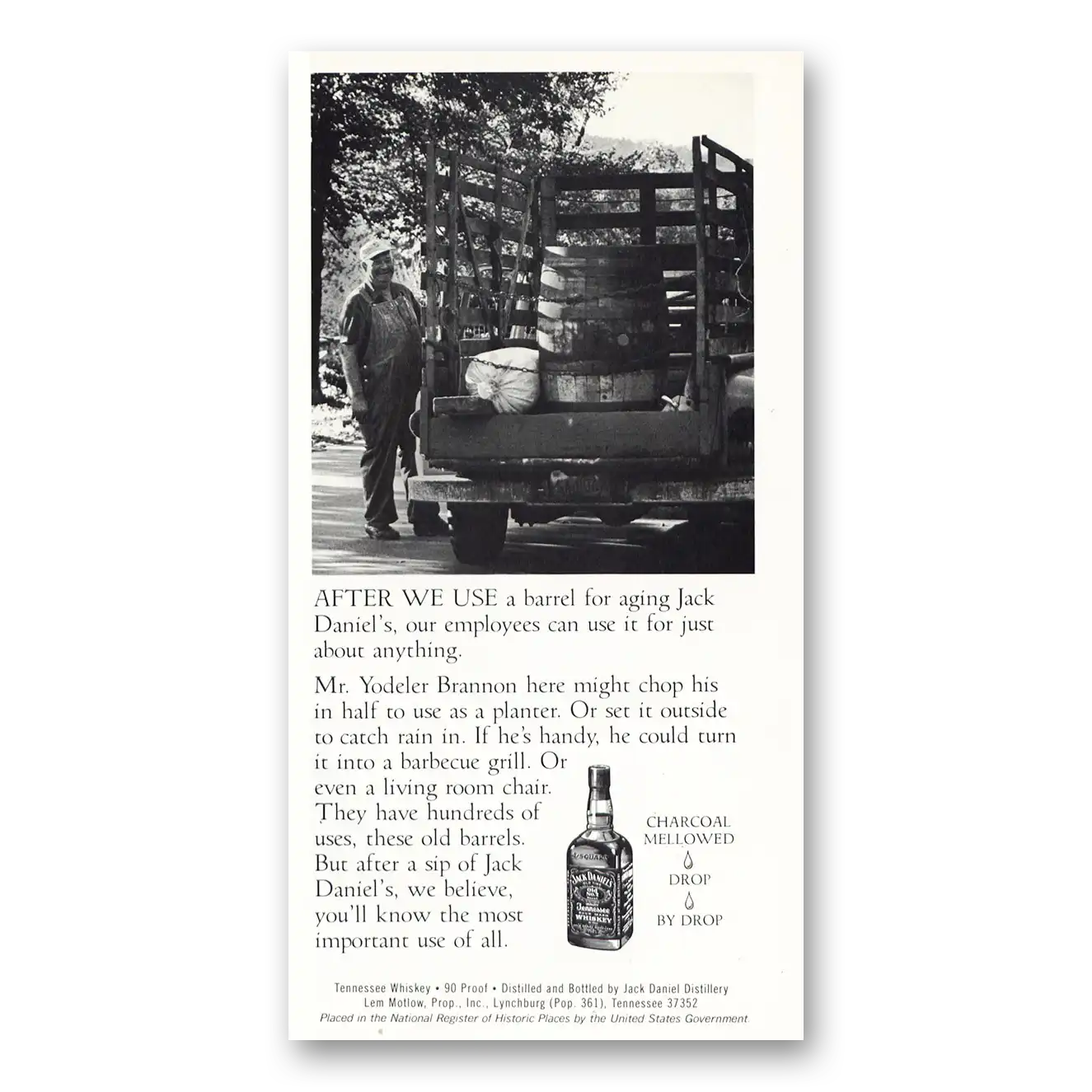 1977 Jack Daniels After We Use a Barrel for Aging Vintage Magazine Print Ad