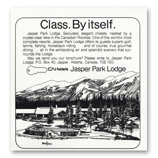 1977 Jasper Park Lodge Class By Itself Vintage Magazine Print Ad