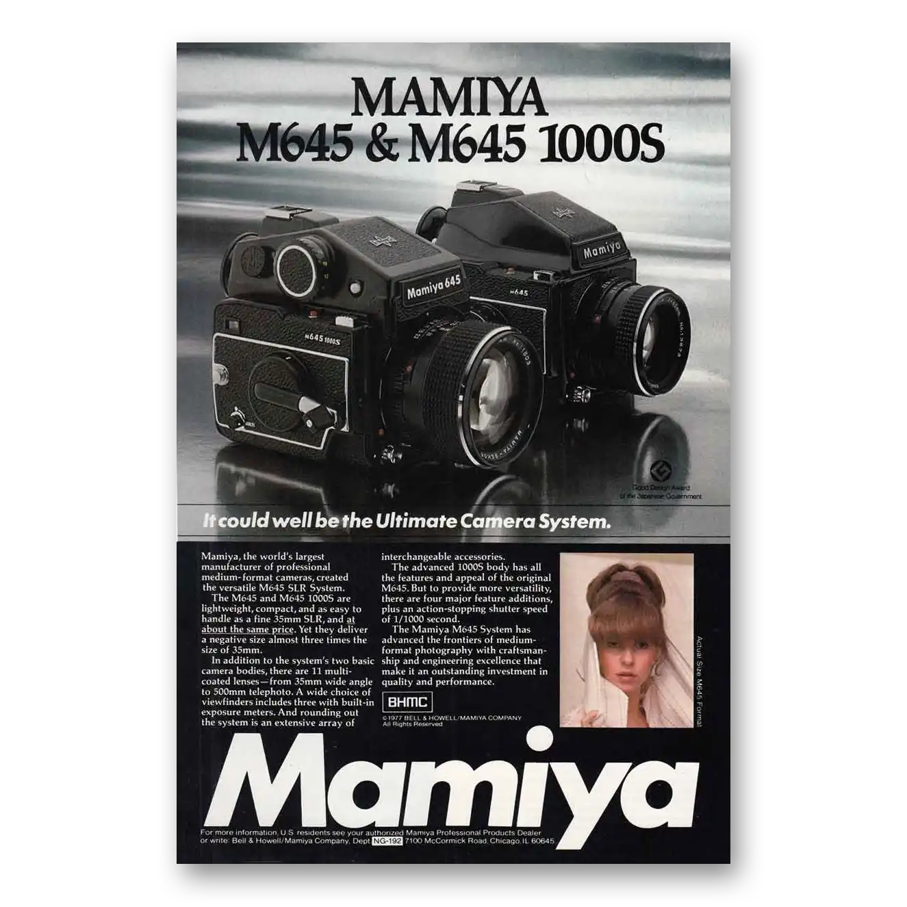 1977 Mamiya Camera Ultimate Camera System Vintage Magazine Print Ad