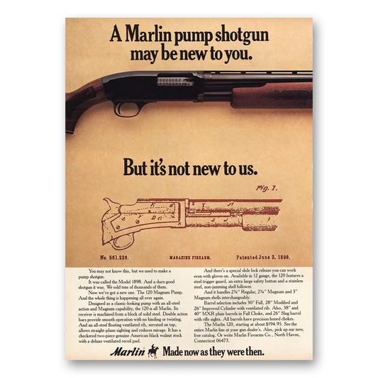 1977 Marlin Firearms Pump Shotgun May Be New To You Vintage Magazine Print Ad