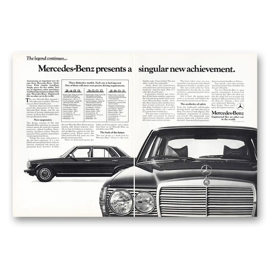 1977 Mercedes Benz Singular New Achievement Vintage Magazine Print Ad