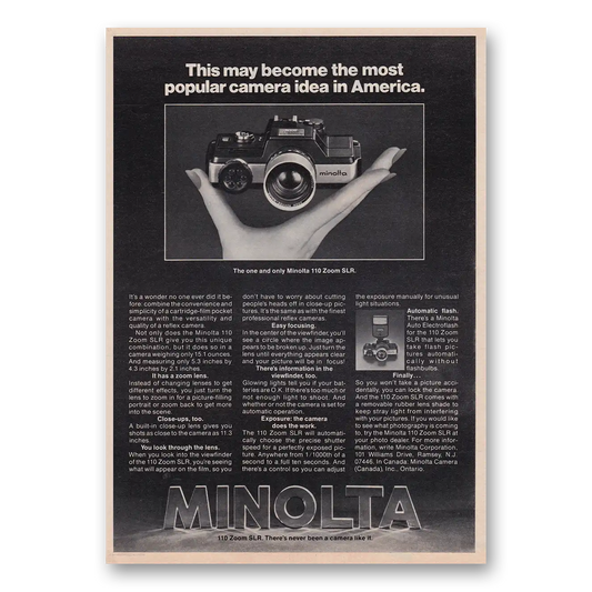 1977 Minolta Camera May Become the Most Popular Camera Vintage Magazine Print Ad