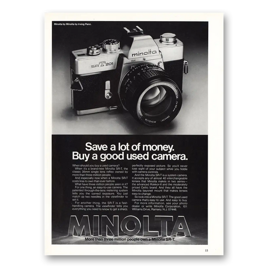 1977 Minolta SRT Camera Good Used Camera Vintage Magazine Print Ad