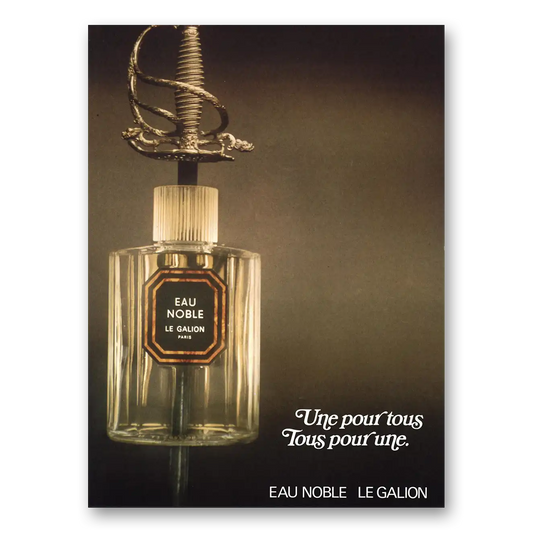 1977 Le Galion Perfume Eau Noble Le Galion French Une Pour Tous Vintage Magazine Print Ad