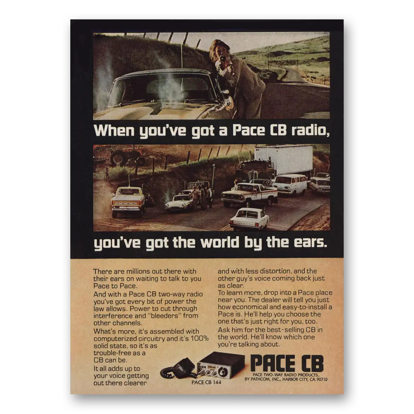 1977 Pace CB World By the Ears Vintage Magazine Print Ad