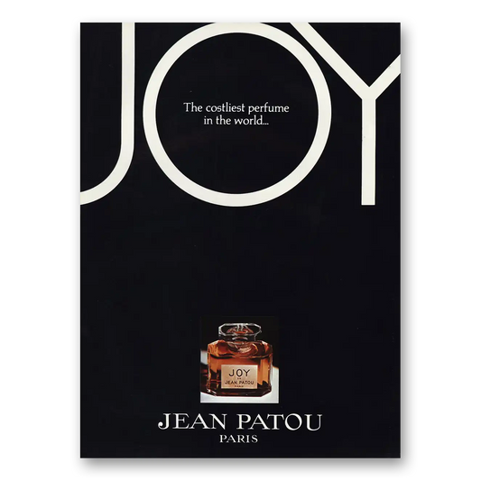 1977 Joy de Jean Patou Perfume Costliest Perfume In the World Vintage Magazine Print Ad