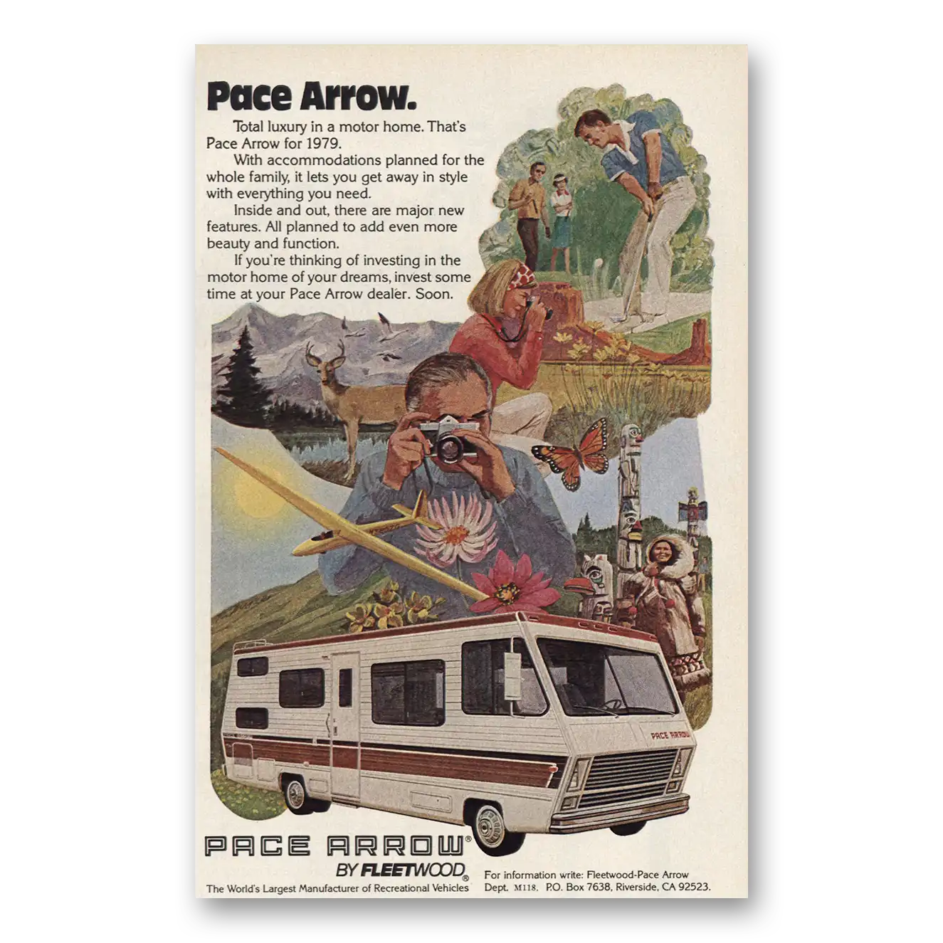 1978 Fleetwood Pace Arrow RV Total Luxury Motor Home Vintage Magazine Print Ad