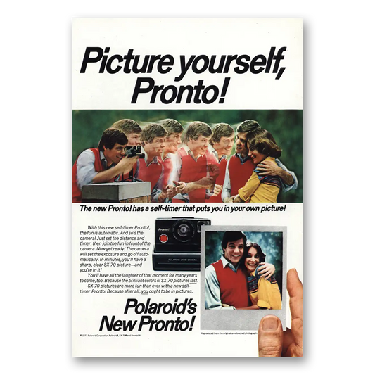 1977 Polaroid Pronto Camera Picture Yourself Pronto Vintage Magazine Print Ad