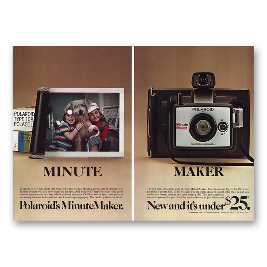 1977 Polaroid Minute Maker Camera Minute Maker Vintage Magazine Print Ad