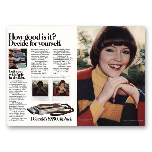 1977 Polaroid SX70 Camera Alpha 1 How Good Is It Vintage Magazine Print Ad