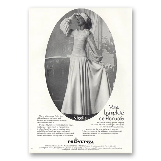 1977 Pronuptia Bridal Gowns Nigelle Bridal Gowns Vintage Magazine Print Ad