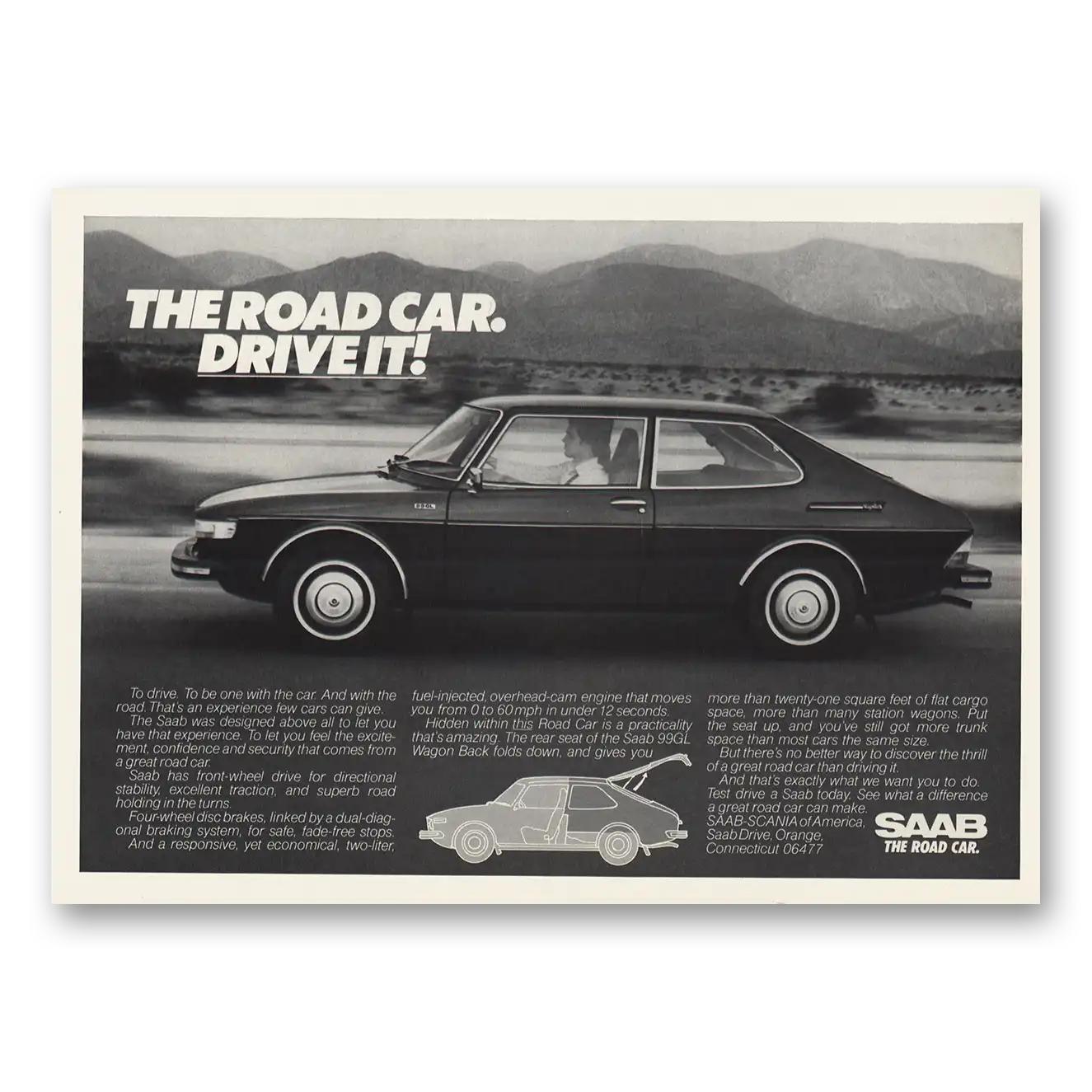 1977 Saab The Road Car Drive It Vintage Magazine Print Ad