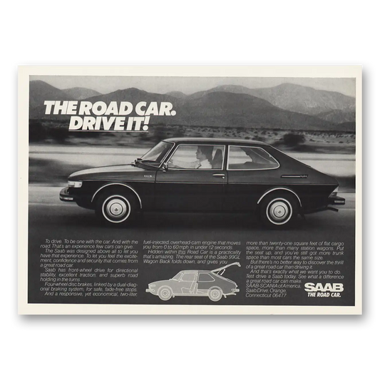 1977 Saab The Road Car Drive It Vintage Magazine Print Ad