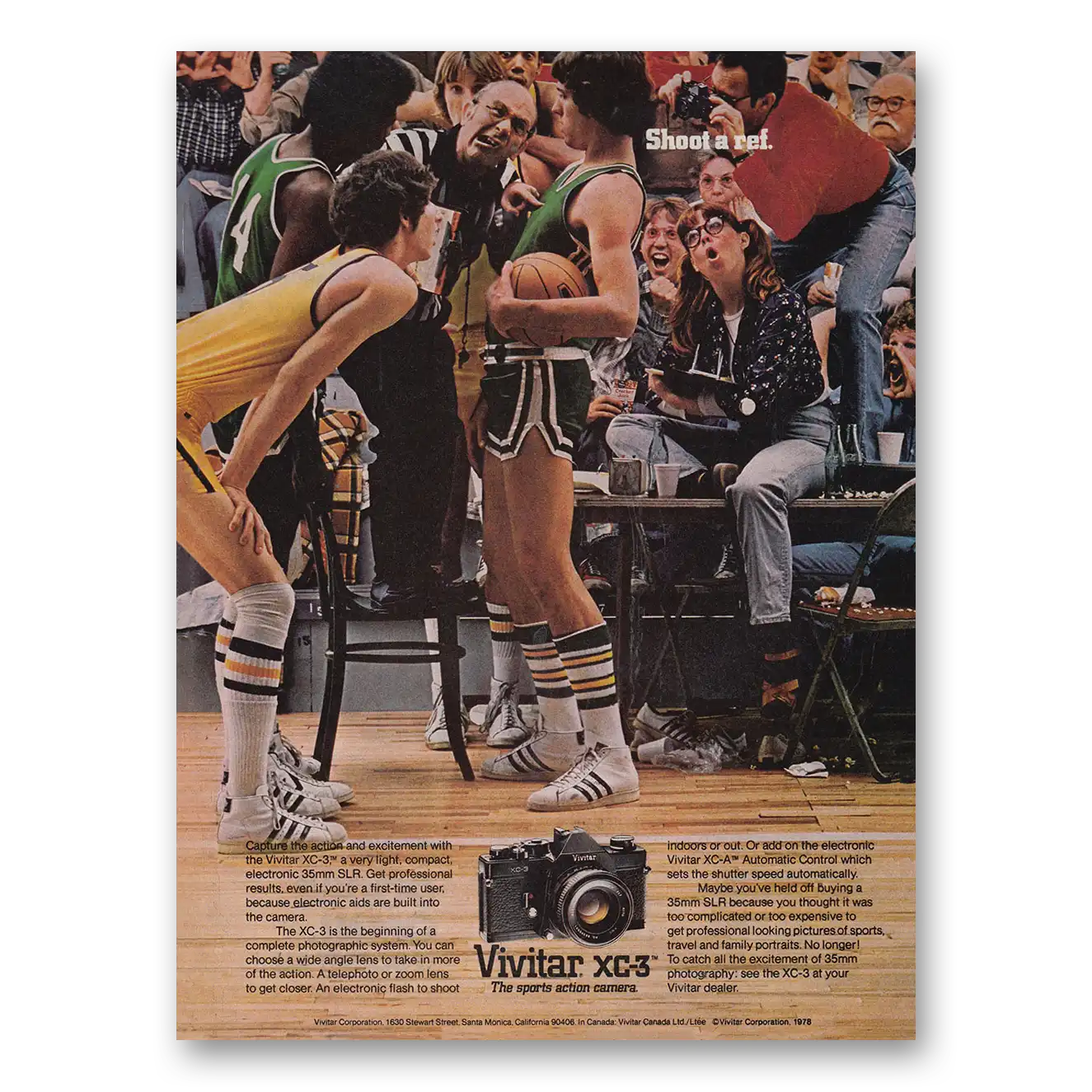 1977 Vivitar Cameras Shoot a Ref Vintage Magazine Print Ad