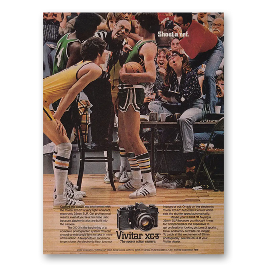 1977 Vivitar Cameras Shoot a Ref Vintage Magazine Print Ad