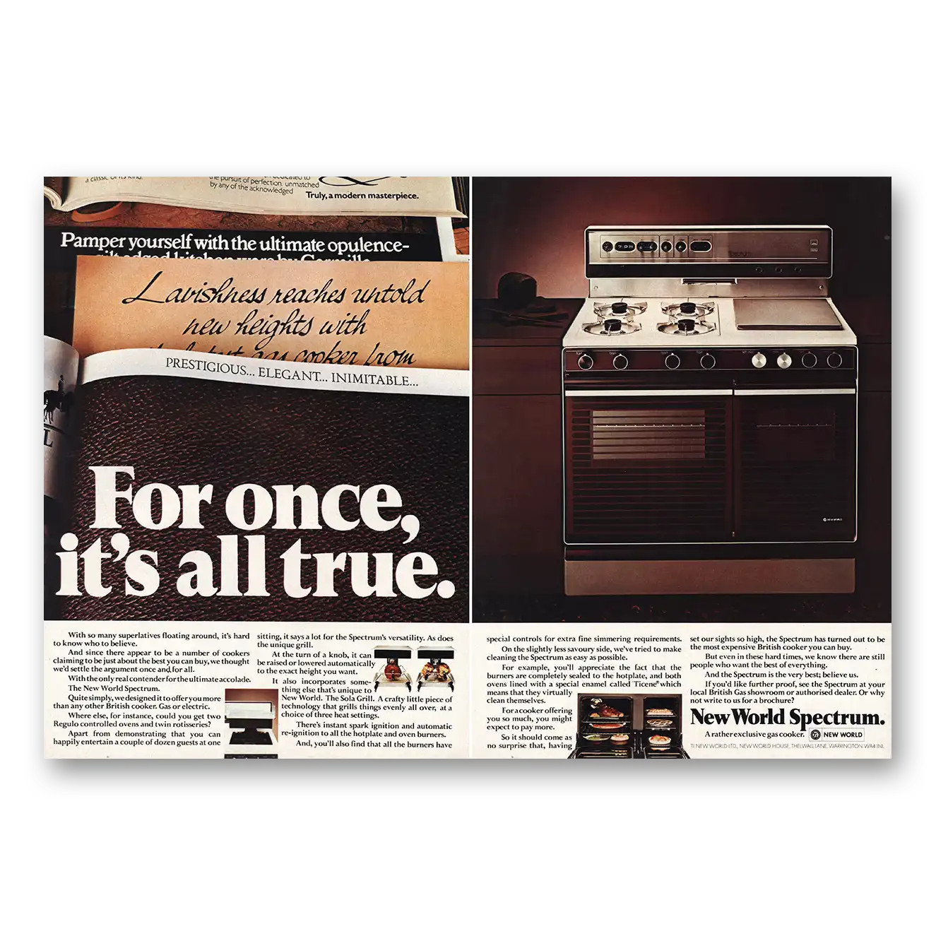 1977 New World Spectrum For Once Its All True Vintage Magazine Print Ad