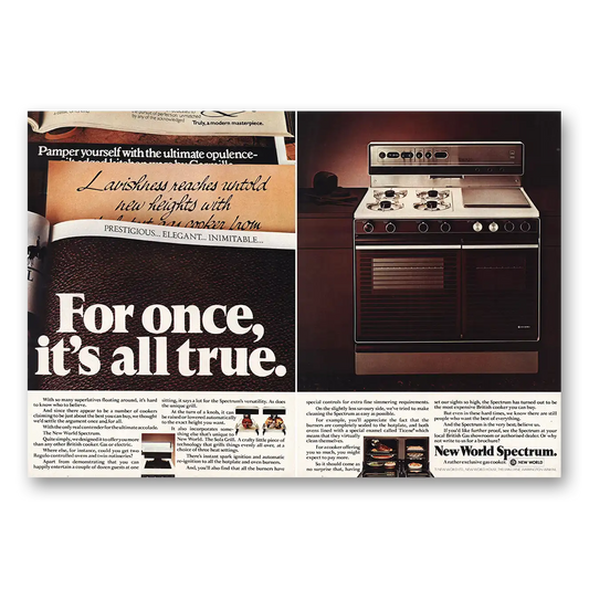 1977 New World Spectrum For Once Its All True Vintage Magazine Print Ad