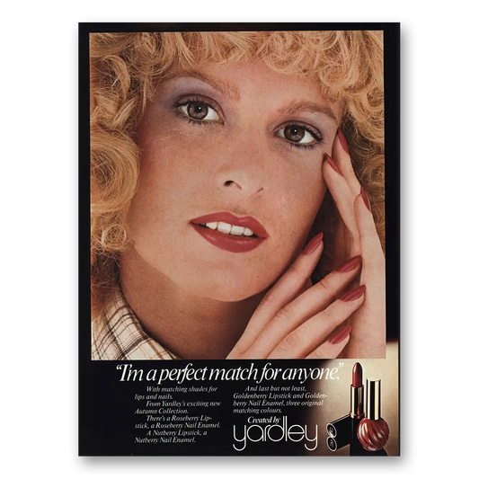 1977 Yardley Cosmetics Perfect Match for Anyone Vintage Magazine Print Ad