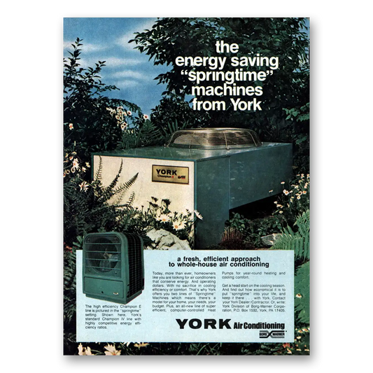 1977 York Air Conditioning Springtime Machines Vintage Magazine Print Ad