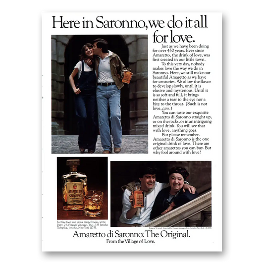 1978 Amaretto We Do It All for Love Vintage Magazine Print Ad