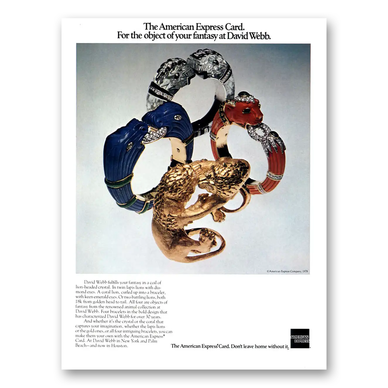 1978 American Express Object of Your Fantasy at David Webb Vintage Magazine Print Ad