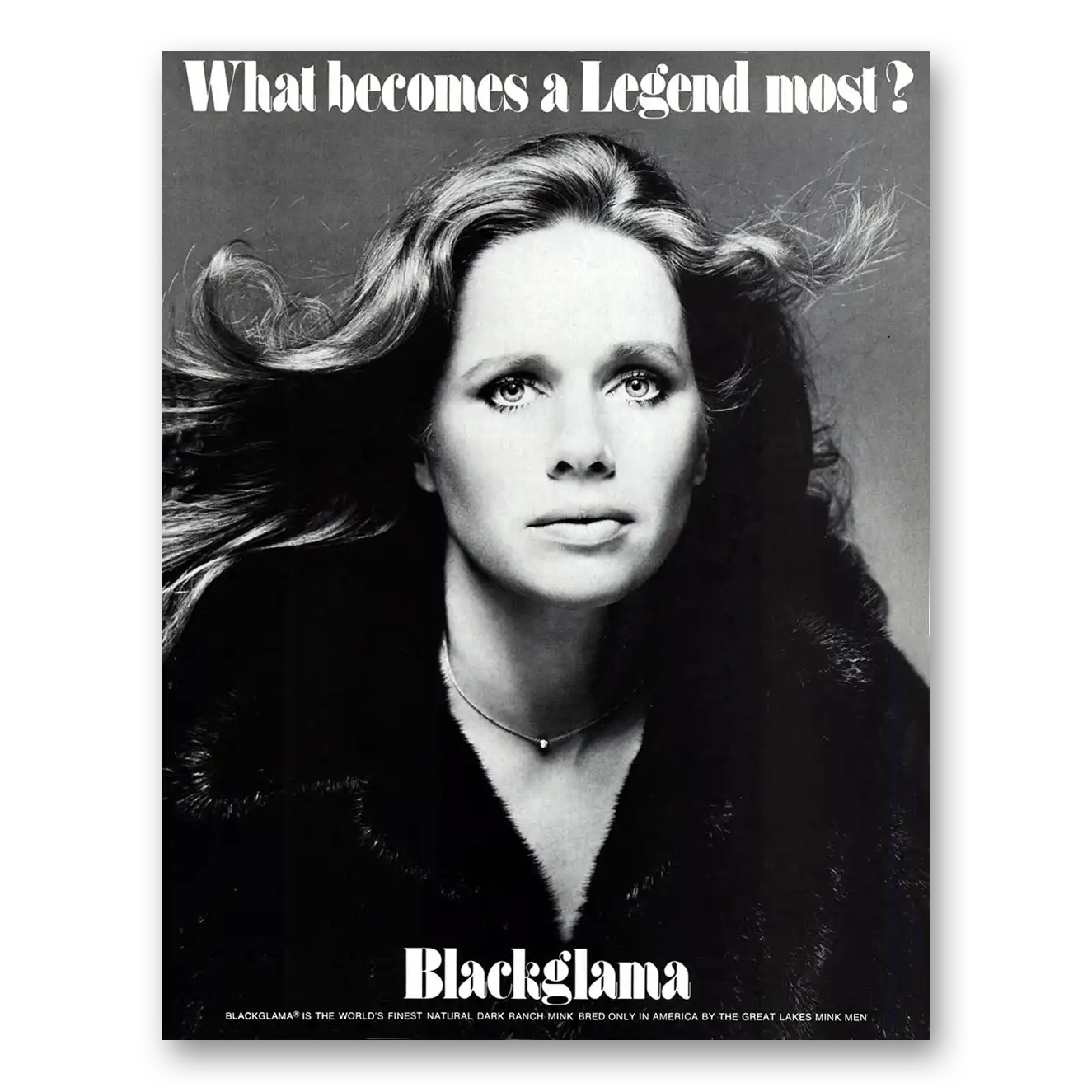 1978 Blackglama Liv Ullmann Vintage Magazine Print Ad