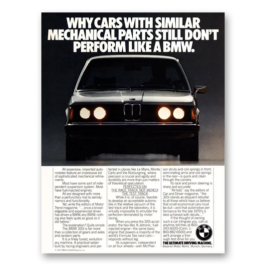 1978 BMW 3 Series Similar Mechanical Parts Still Don’t Perform Vintage Magazine Print Ad