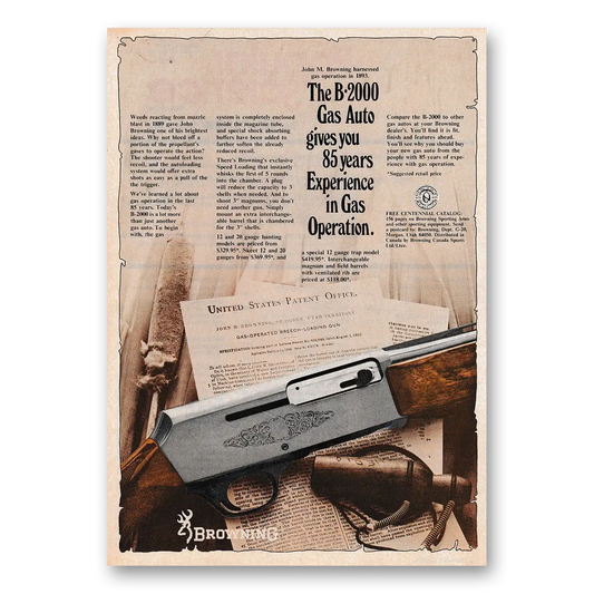 1978 Browning Arms Gas Auto Gives You 85 Years Experience Vintage Magazine Print Ad