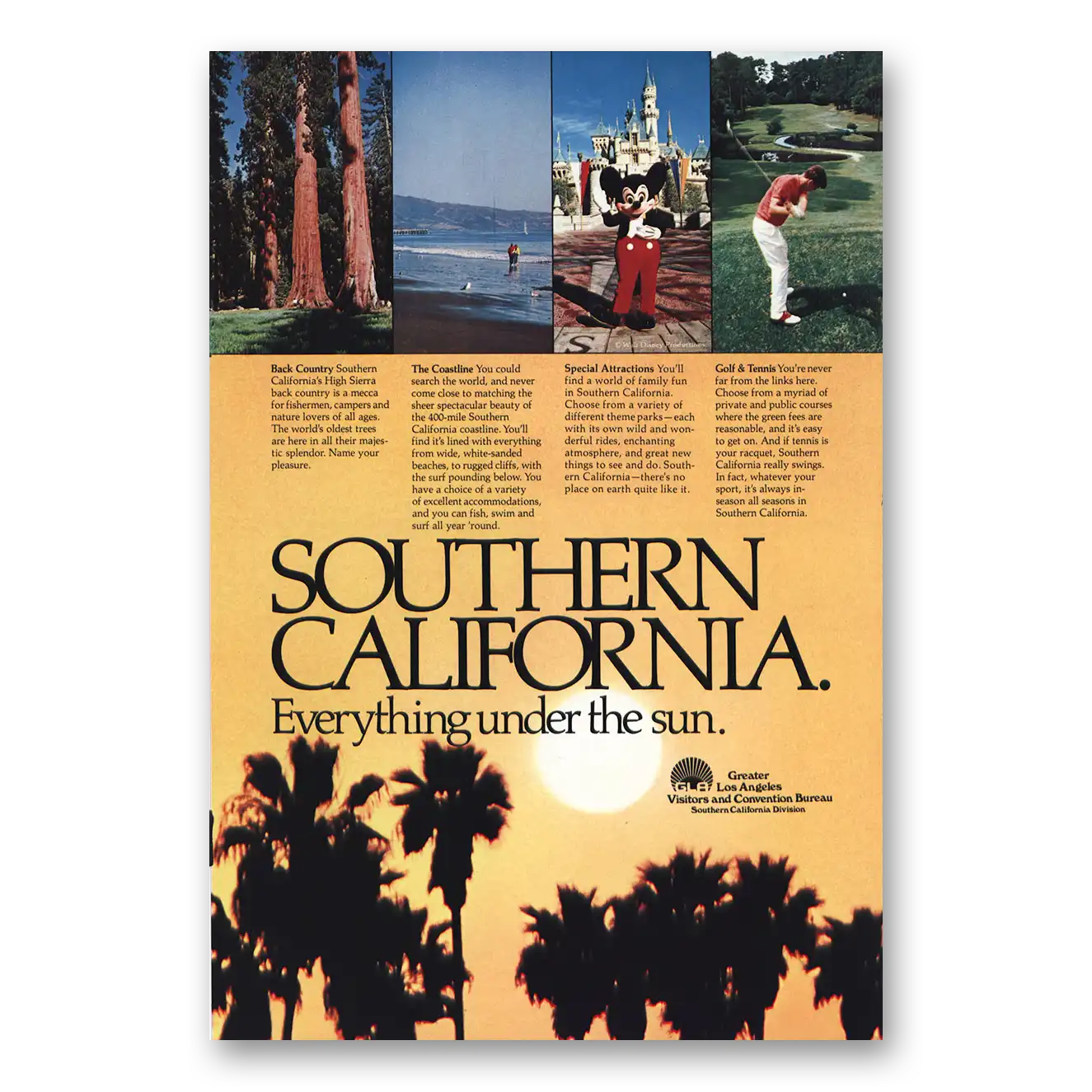 1978 Southern California Everything Under the Sun Vintage Magazine Print Ad