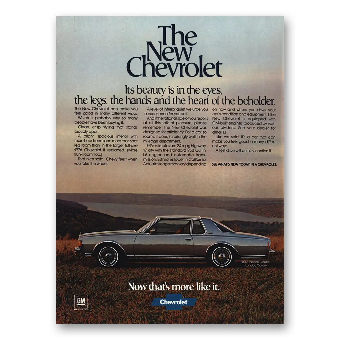 1978 Chevrolet Caprice Beauty Is In the Eyes Legs Hands Heart Vintage Magazine Print Ad